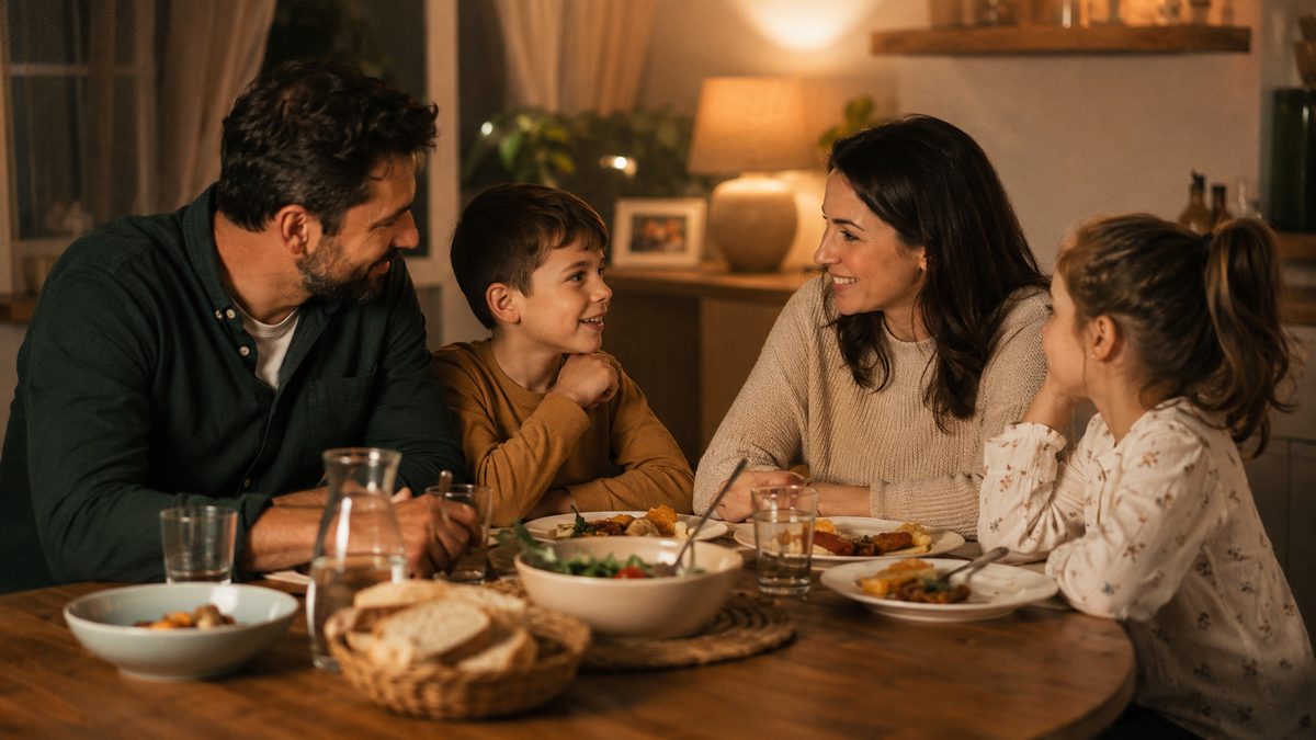 Familie la masa de seara